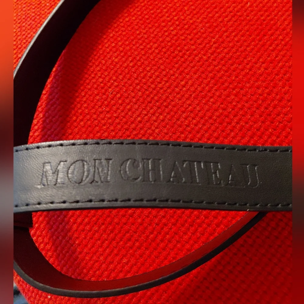 Mon Chateau Black Blanket Belt Strap Harness Carrier Double Buckle Vegan Leather